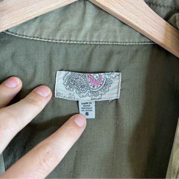 Olive Green Oversized Utility Jacket Womens Small - Picture 4 of 5